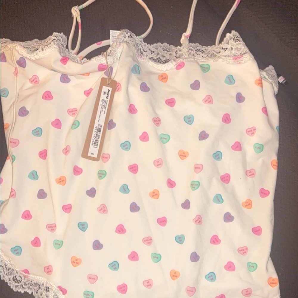 SKIMS Candy Heart Print Bodysuit